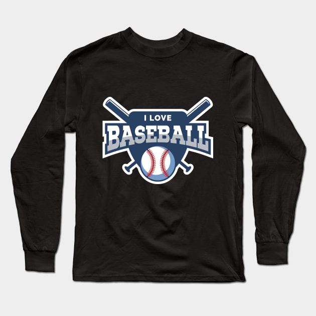 I Love Baseball Long Sleeve T-Shirt by captainmood